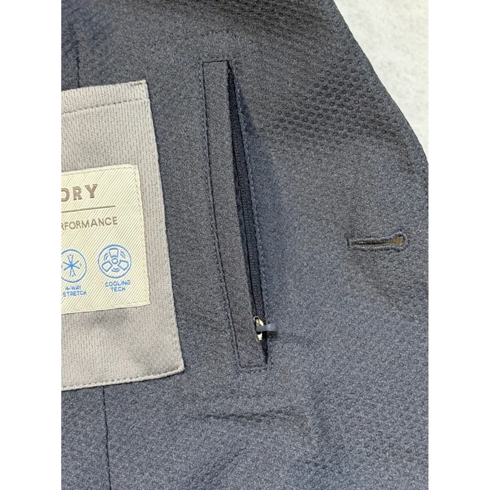 Twillory Performance Blazer Mens 50R Navy Blue 4-Way Stretch Cooling Tech Jacket